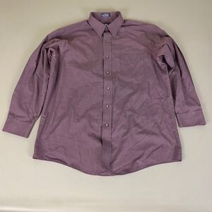 Stafford Wrinkle Free Dress Shirt Men's 16 1/2‎ 32/33 Purple Broadcloth *Fading*